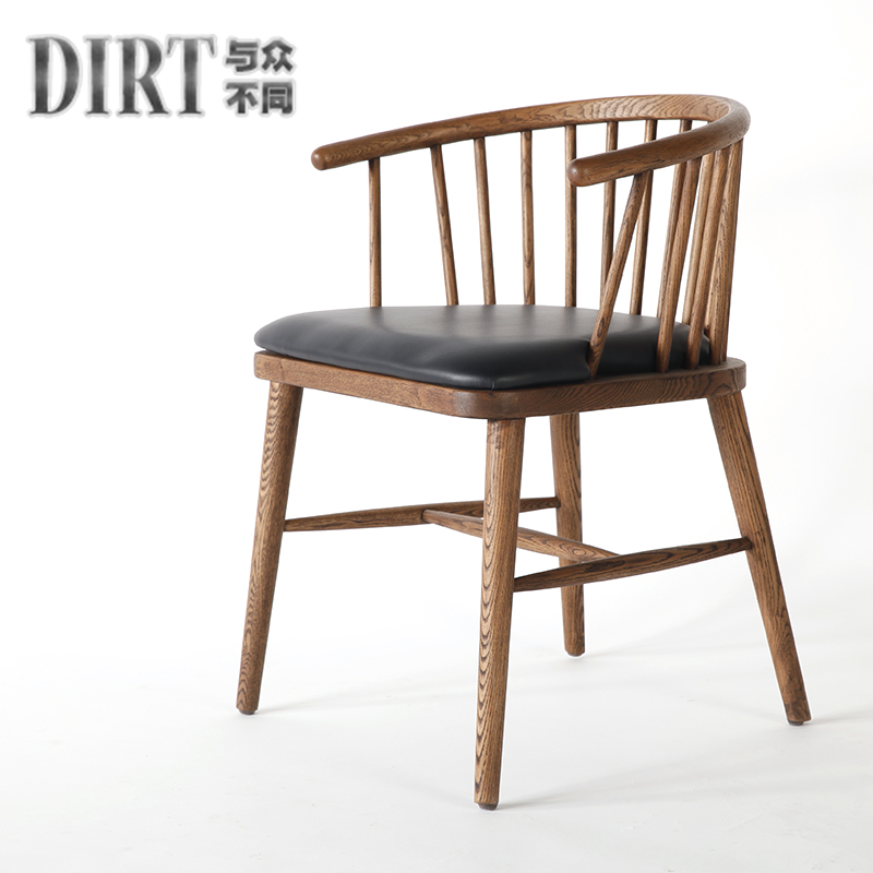 新中式实木椅 宜家日式 水曲柳椅 靠背扶手餐椅 书椅 明椅