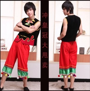 傣族男装少数民族服装葫芦丝演奏服装秧歌服装男舞蹈服装演出服装