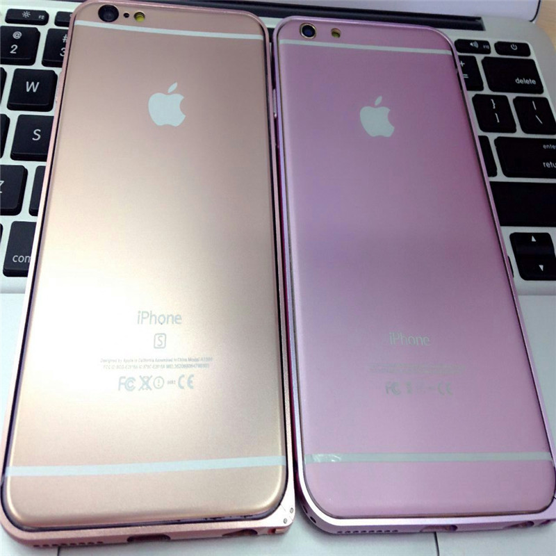苹果iphone6splus粉色贴膜全屏彩膜4.7钢化膜六背膜玫瑰金前后膜
