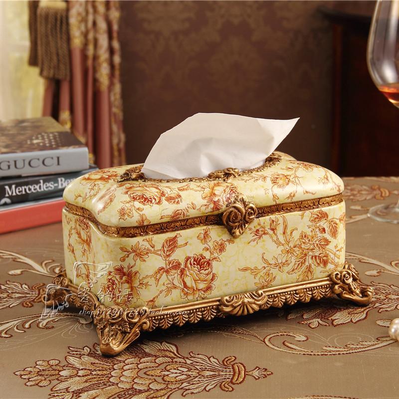 欧美风格纸巾盒 纸巾架 田园乡村环保树脂餐巾纸盒餐桌摆件