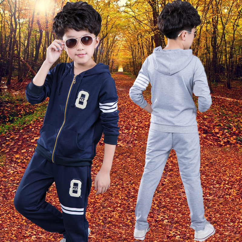 童装男童套装2015春秋款中大童卫衣两件套儿童运动服休闲韩版套装