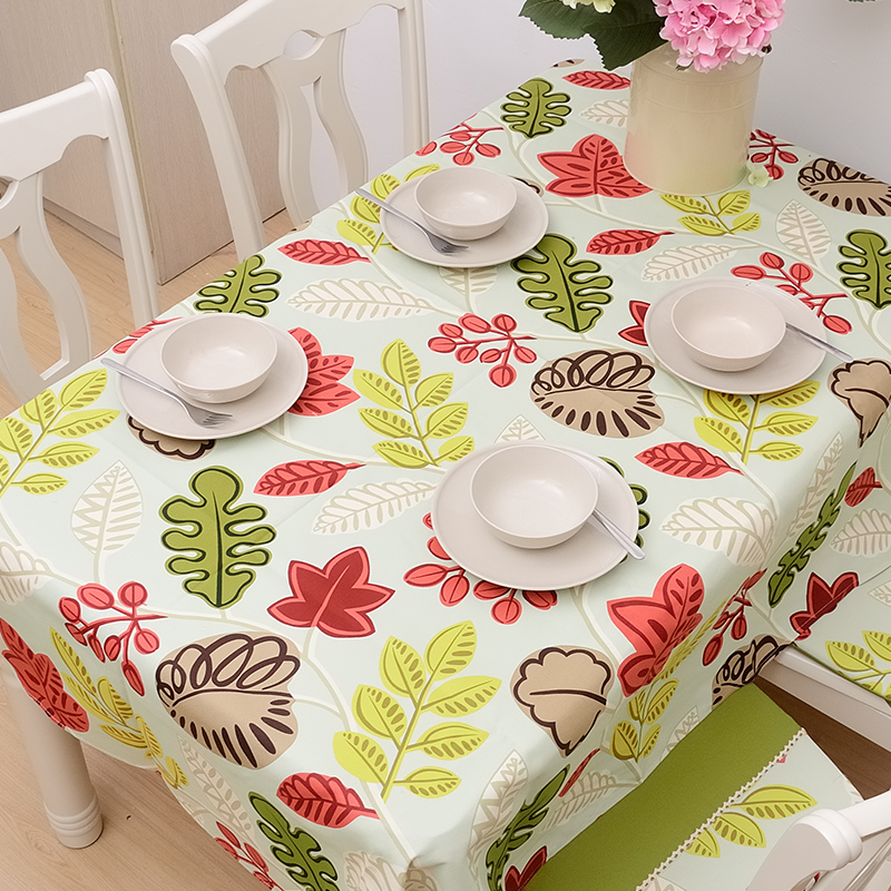 新品 欧式风和日丽餐桌布 绿色植物全棉布艺茶几椅垫西餐台布定制