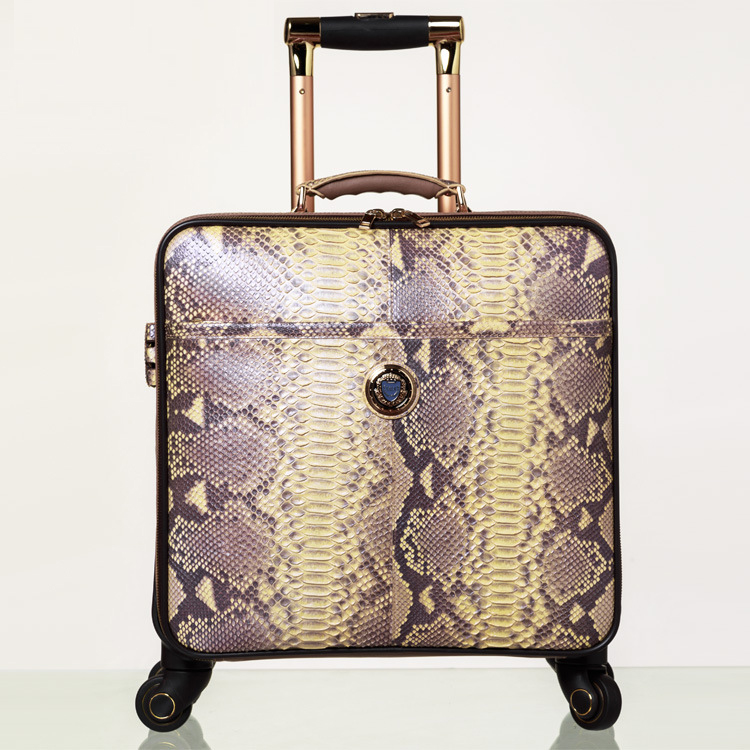 厂家直销 蟒蛇皮拉杆箱高档2014新款行李箱万向轮品牌旅行箱真皮