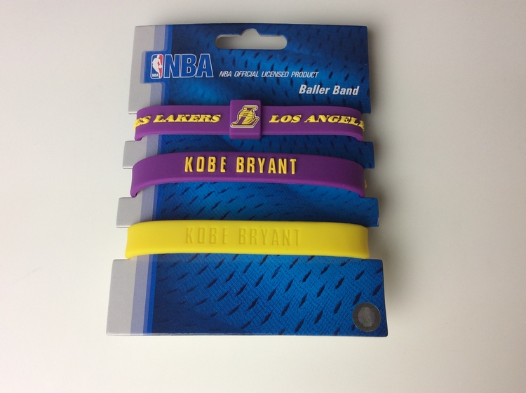 包邮NBA正品湖人队科比黑曼巴3个装运动手环腕带圈篮球迷礼物纪念
