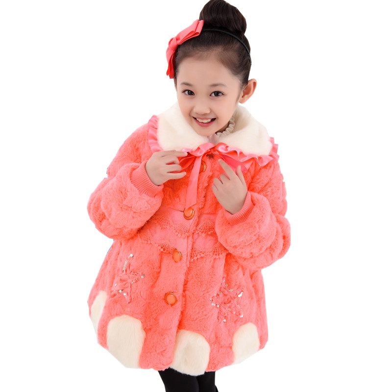 2015童装女童皮草韩版冬装新款中大童毛毛大衣加厚儿童仿皮草外套