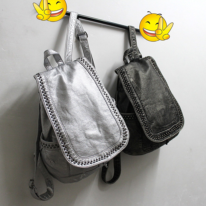 2015新款翻盖双肩包女韩版潮流时尚水洗皮背包女包休闲旅行包书包