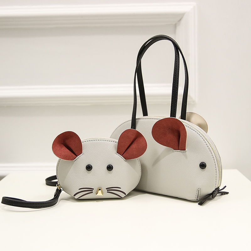 新款小老鼠贝壳包韩版可爱女包手提包买就送同款零钱包