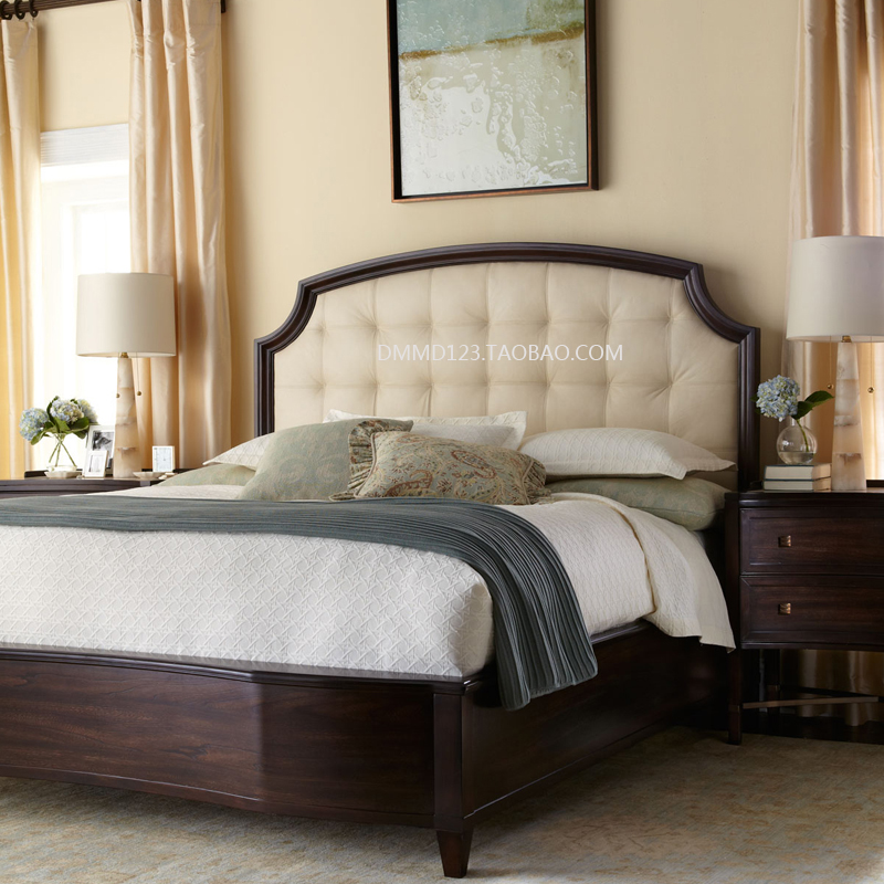 后现代实木床 1.5/1.8 双人床卧室家具 定制家具欧式简约床美式床