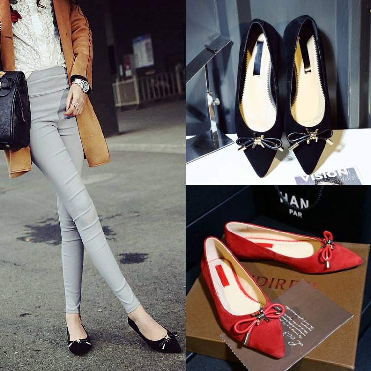New fashion bows pointed toe high heels shoes