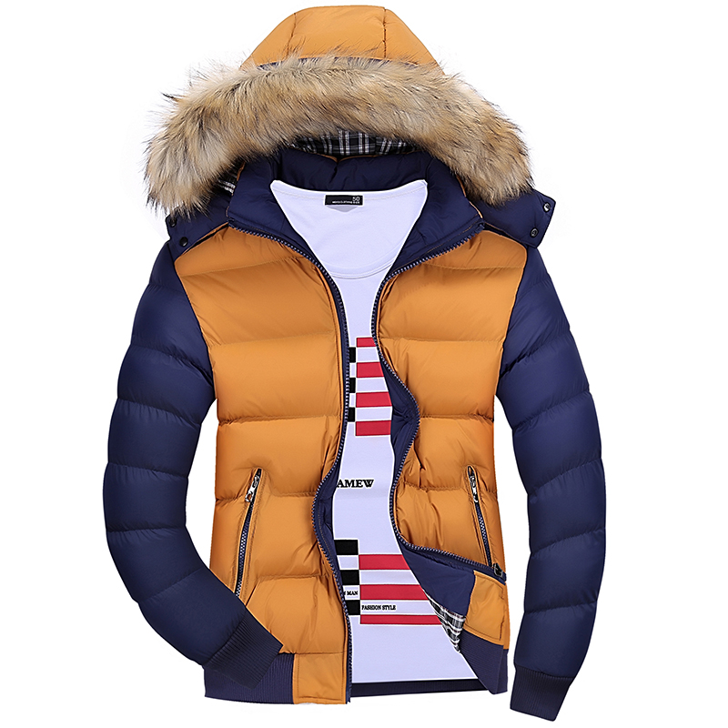 2015新款棉服男士冬装外套韩版修身短款立领连帽加绒加厚棉衣大码