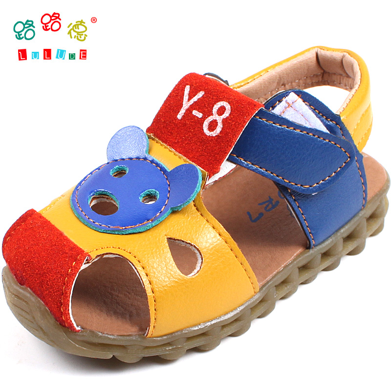 路路德2015儿童鞋男童宝宝凉鞋包头婴儿学步鞋 1-3岁凉鞋 学步鞋