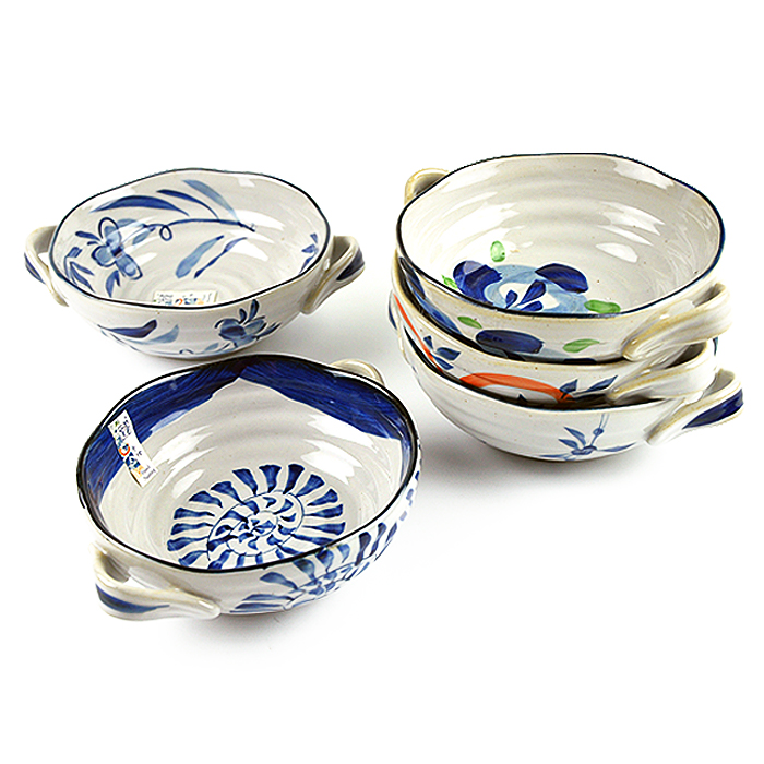 韩式日式和风双耳碗 沙拉碗 面碗 汤碗 菜碗 创意陶瓷餐具