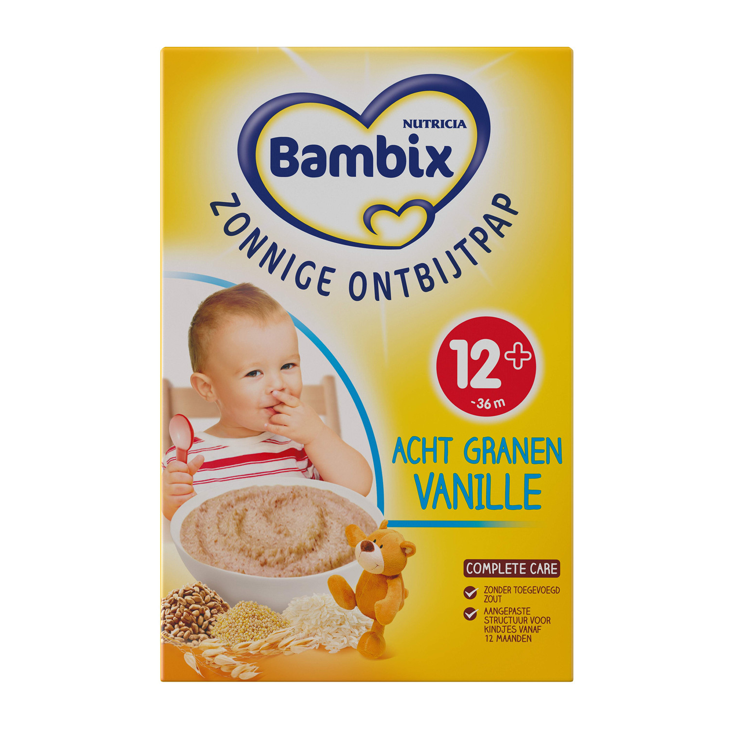 荷兰直邮牛栏Bambix婴儿辅食营养燕麦谷物米糊香草味250g12个月上