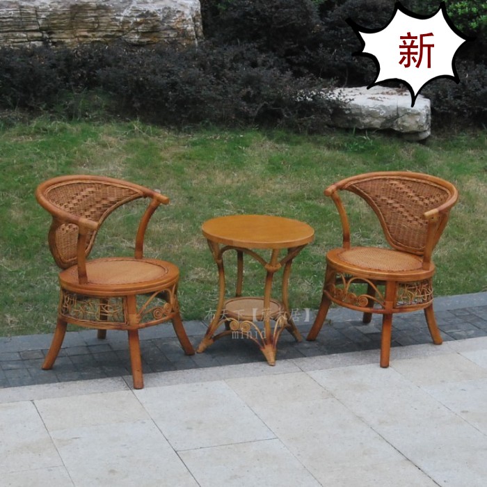 藤木居-小藤椅子靠背扶手椅茶几三件套休闲桌椅阳台三件套件特价