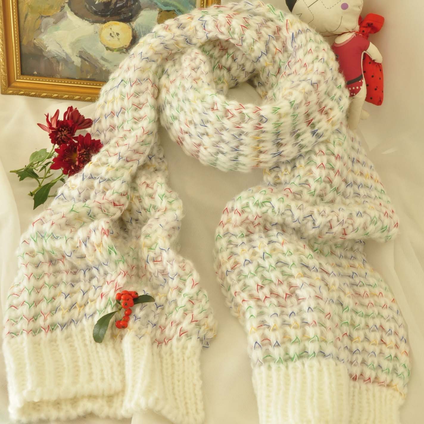 围巾 女冬季天韩版针织毛线超长款加厚情侣男女学生韩国围巾scarf