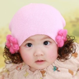 婴儿帽子秋冬天宝宝套头帽6-12个月儿童帽1-2岁小孩毛线帽男女童