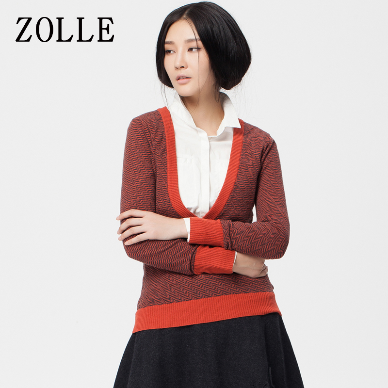 【年末清仓】ZOLLE因为针织毛衣女式欧美正品长袖修身衫女装上衣