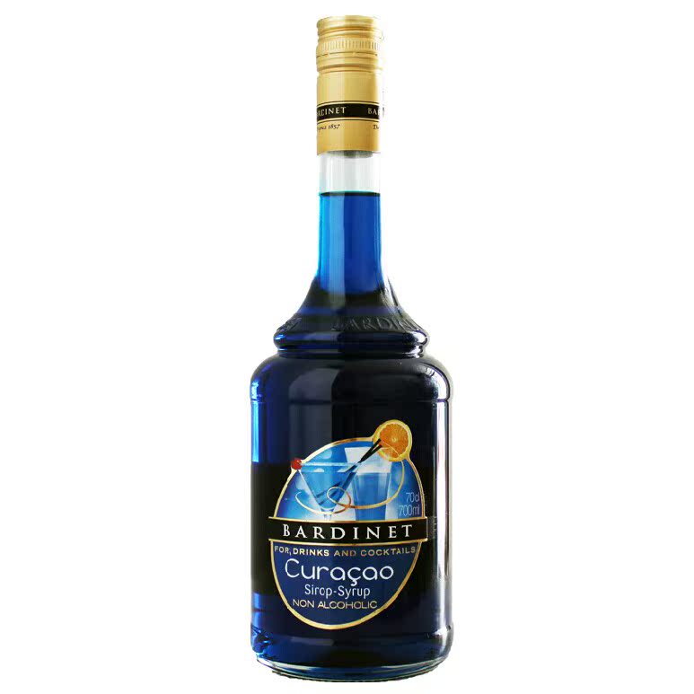 (洋酒)调酒必备 Bardinet Menthe必得利蓝橙糖浆 鸡尾酒浓缩果浆