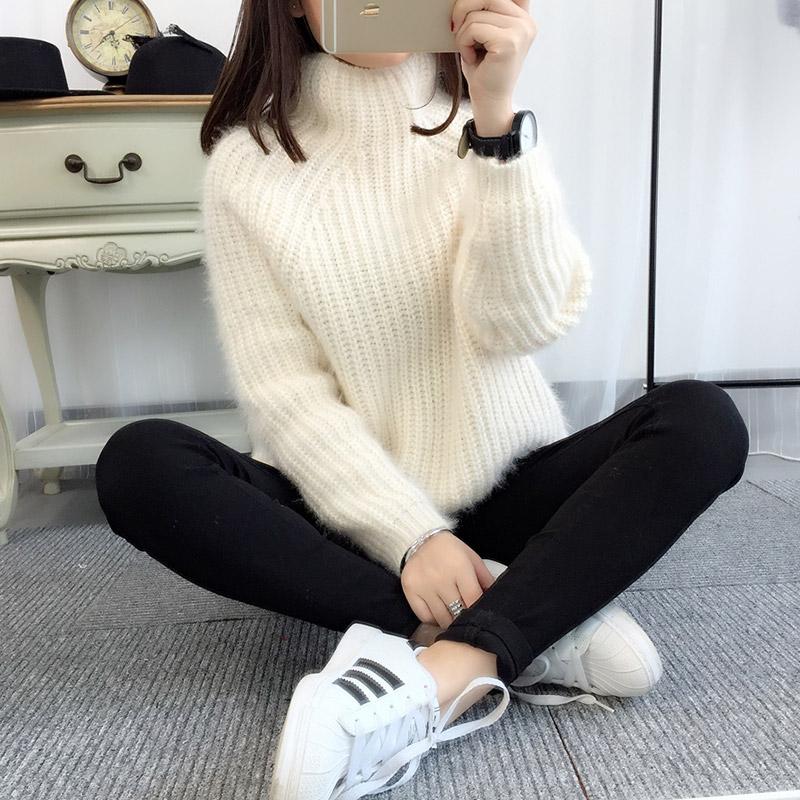 高领加厚毛衣短款女套头2015冬季韩版时尚毛线衣潮纯色打底针织衫