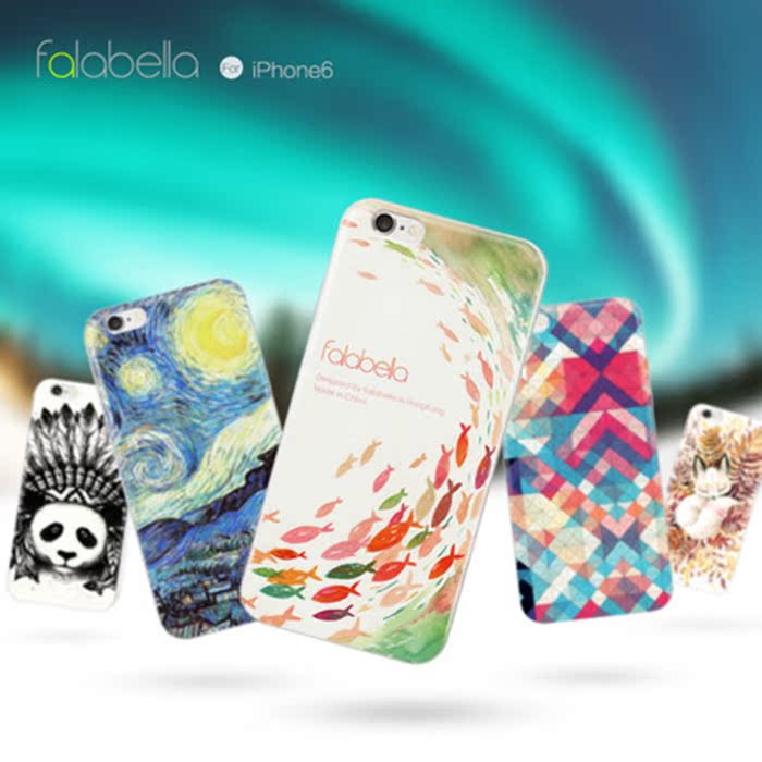 法拉贝拉iphone6 6+ 手机壳浮雕保护套六超薄边框创意硅胶