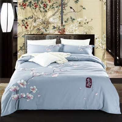 中国风床品民族风刺绣 1.8米床上用品 中式四件套天丝棉麻套件