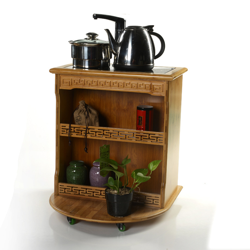 茶具 茶盘实木大号排水 竹制移动茶车柜带轮功夫茶桌茶台电磁炉