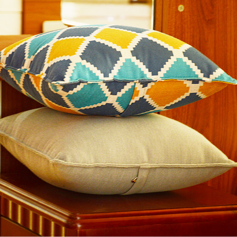 简约现代客厅沙发抱枕靠垫套办公室不含芯腰枕加厚包邮45x45