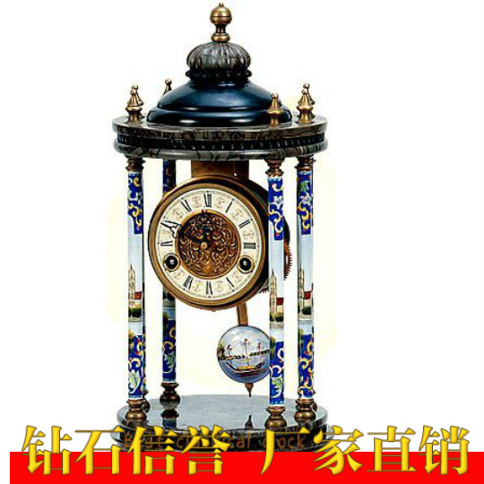 理石机械上弦座钟|仿复古纯铜台钟|仿古董钟|老式钟表|苏钟蜡烛台
