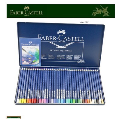 德国辉柏嘉Faber-Castell蓝盒点阵36色水溶彩铅 水溶彩色铅笔