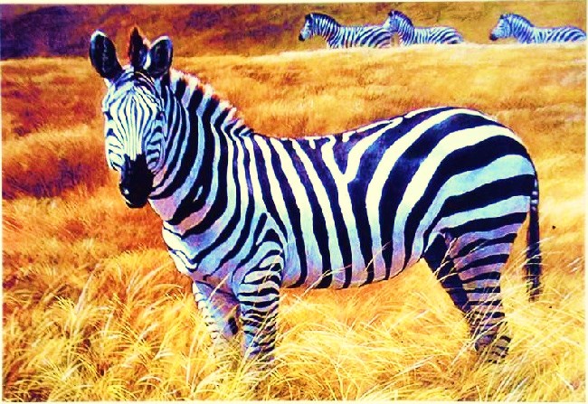 500片拼图拼版森林动物斑马风景油画动物儿童成人益智动漫玩具