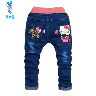 小童裤子 0-1-2-3-4岁女童薄款韩版裤子外穿女宝宝长裤韩版牛仔裤