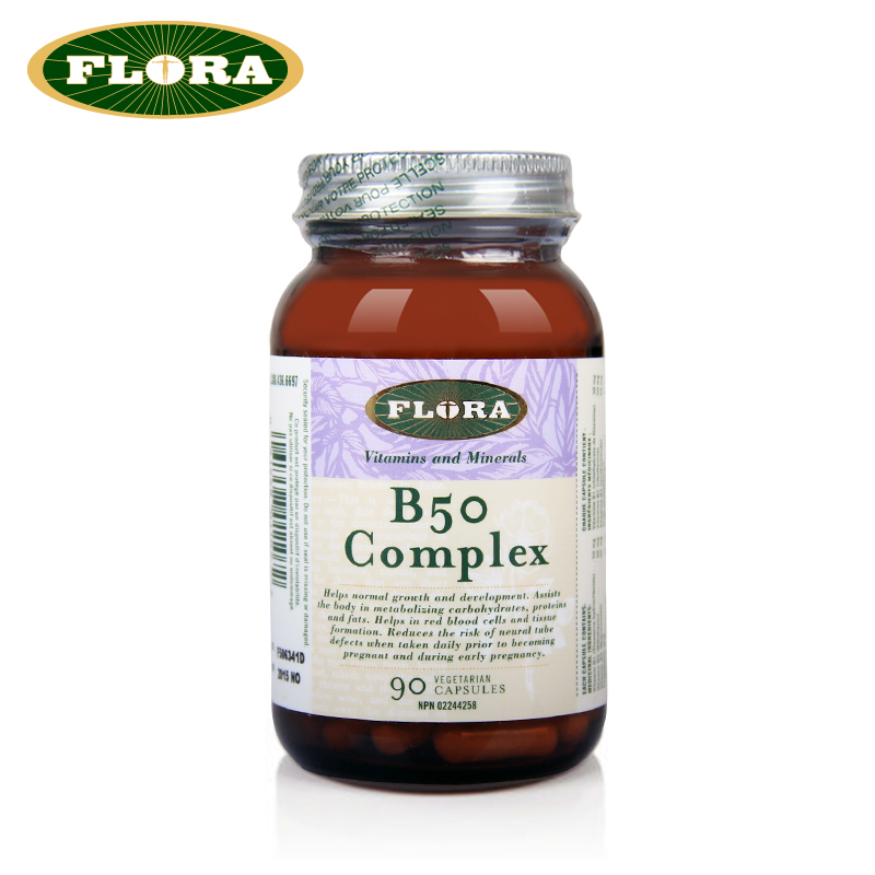 Flora 复合维生素B50（胶囊） 90粒 维生素B1 维生素B2 叶酸