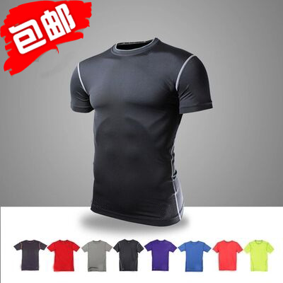 PRO科比夏季男运动紧身衣篮球足球训练跑步健身服弹力速干短袖T恤