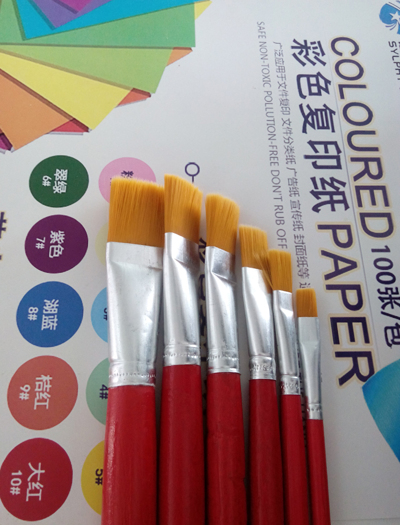 油画笔（红杆）1-12#绘画笔 水彩笔 描笔 金尼毛刷 炳稀画笔