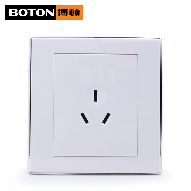 boton博顿正品开关插座面板2V系列86雅白16A三孔空调插座