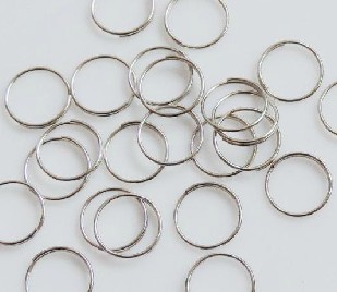 直径1.2cm铁圈 1圈半白k珠片 亮片 风铃饰品连接圈 金属配件 铁环