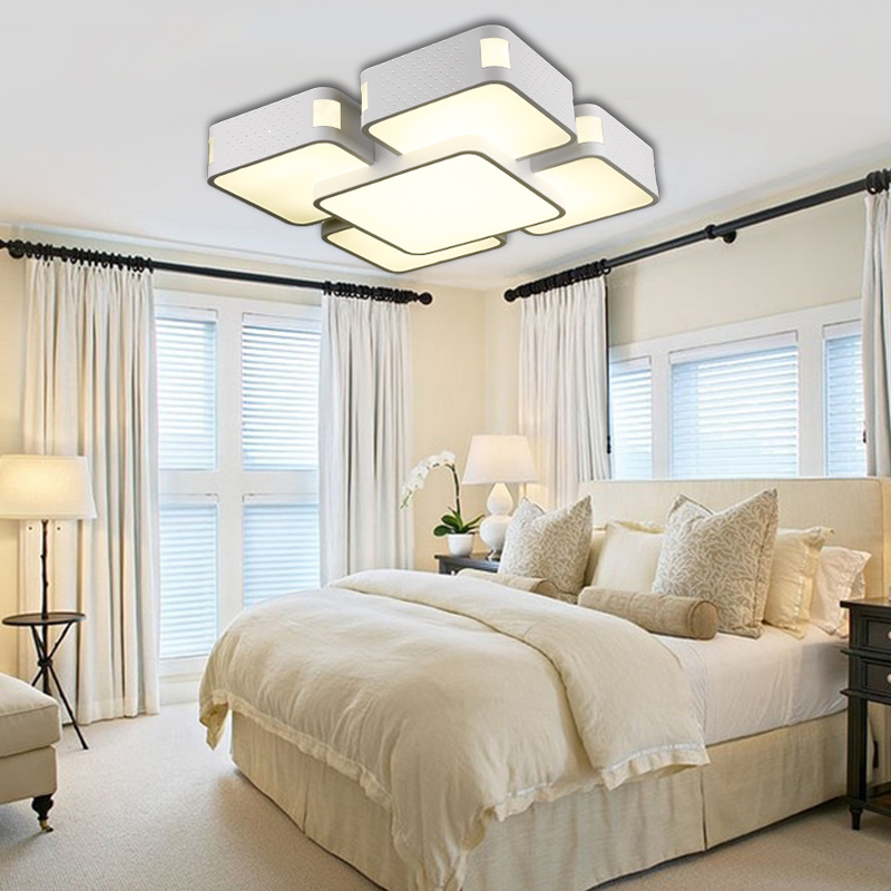 现代简约LED吸顶灯客厅灯具长方形创意阳台灯铁艺带遥控卧室灯饰