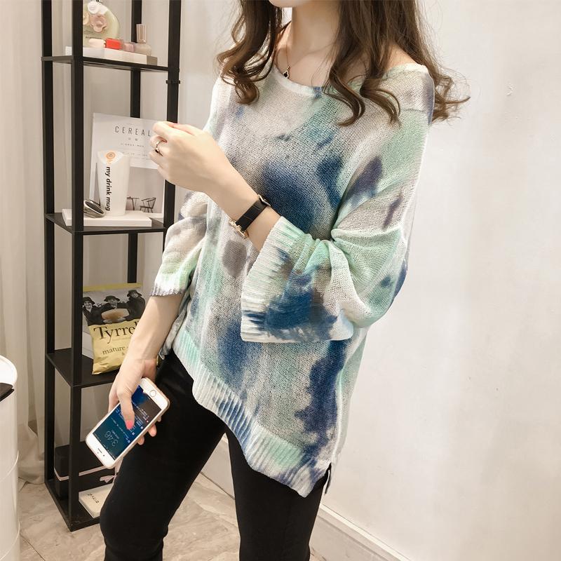 代购韩版秋季女装2016新款学生宽松撞色长袖t恤上衣薄款针织衫
