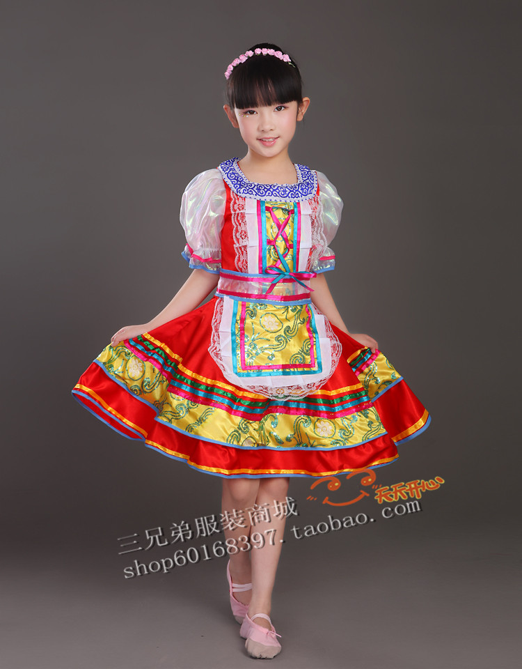新款俄罗斯少儿民族舞蹈服装童话公主裙欧洲宫廷服饰话剧服装