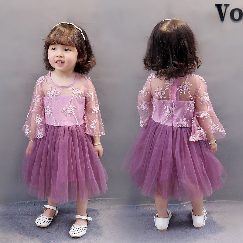 1 2 3 4岁女宝宝公主裙童装夏季连衣裙子纯色蕾丝仙女裙奢华礼服