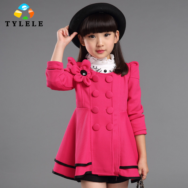 2015韩版秋款新款童装儿童开衫外套花朵女童中大童外套