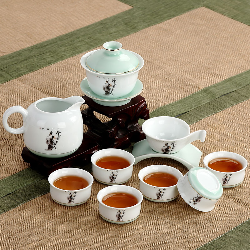 正品陶瓷功夫茶具 整套特色茶具茶壶公道杯 送礼家用茶具礼盒套装