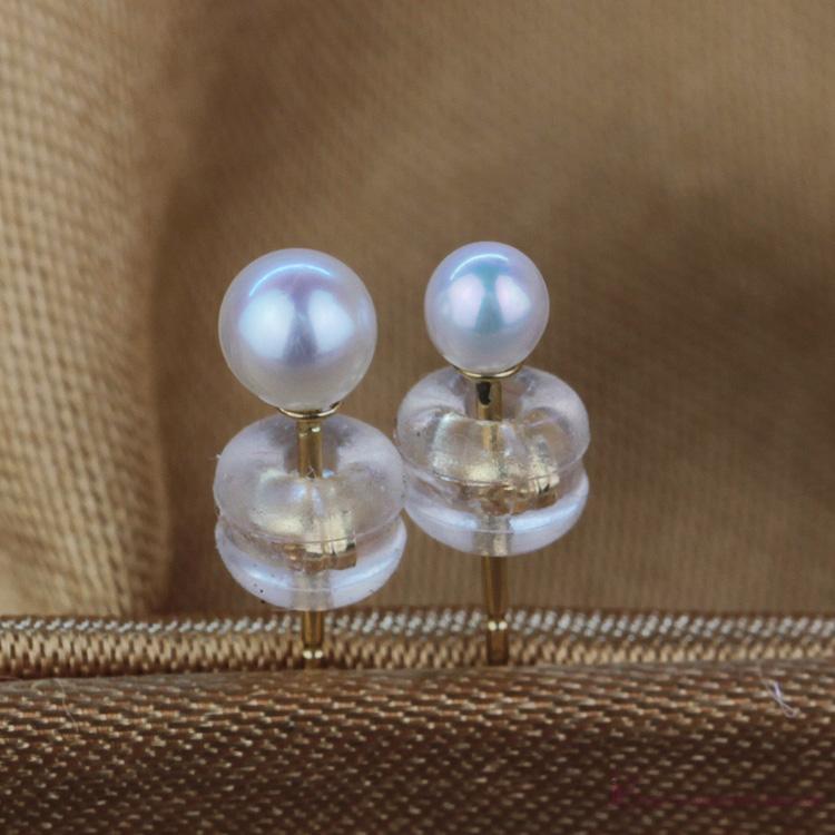 吉丽 超迷你天然小珍珠2-4mm正圆极光裸珠 可定做k金耳钉