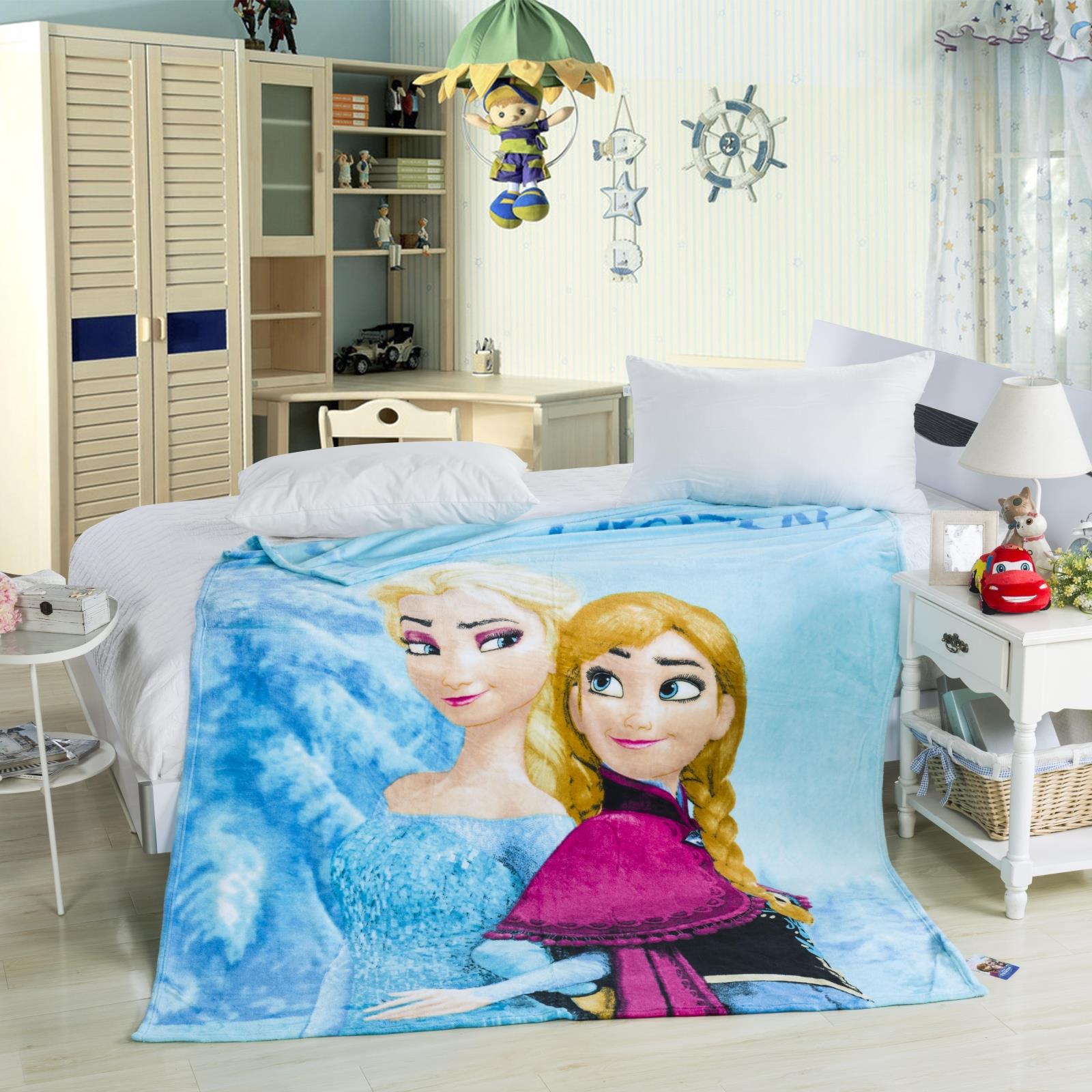 正版迪士尼儿童卡通珊瑚绒毯子毛毯夏季空调毯午休毯冰雪奇缘包邮