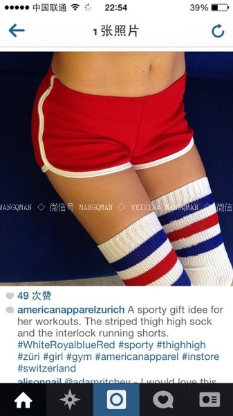 美国代购 American Apparel AA 复古运动包臀弹力 短裤热裤沙滩裤