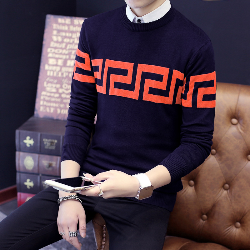 【天天特价】韩版男士秋季新款毛衣男装圆领线衣学生套头针织衫潮