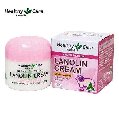 现货澳洲Healthy Care Lanolin Cream绵羊油面霜维他命E 100G