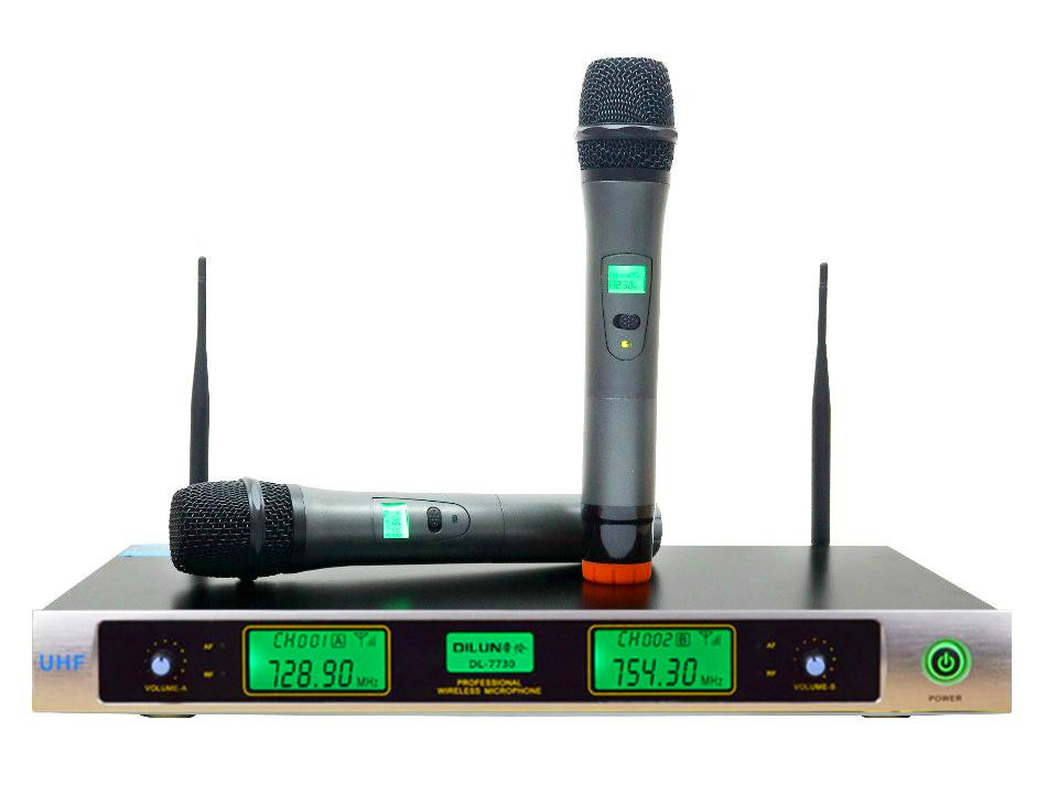 帝伦 DL-7730 一拖二U段无线麦克风 KTV专用UHF话筒家用工程演出