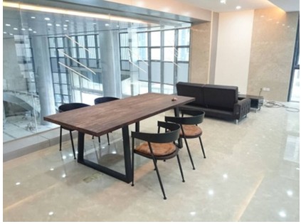 loft美式北欧铁艺实木咖啡厅餐桌椅组合复古奶茶店餐桌书桌会议桌