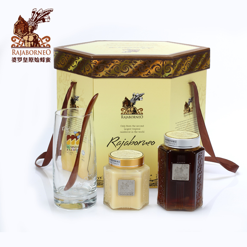 送礼自用 婆罗皇尊富礼盒 新鲜蜂皇浆进口蜂蜜天然套装包邮